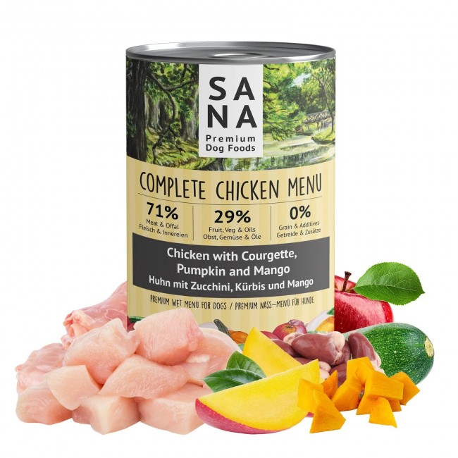 Menu Umido al Pollo con Zucchine, Zucca e Mango (400g / 800g)