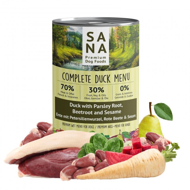 Menu Umido all'Anatra con Radice di Prezzemolo, Barbabietola e Sesamo (400g)