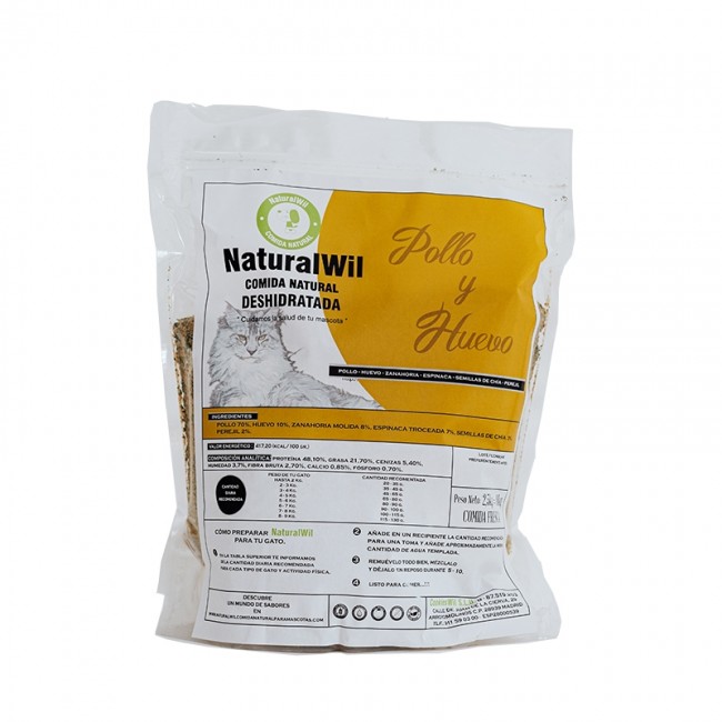 Cibo per gatti con pollo e uova (2.5kg=10kg)