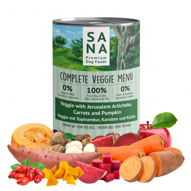 Menu umido Veggie con Topinambur, Carote e Zucca (400g)