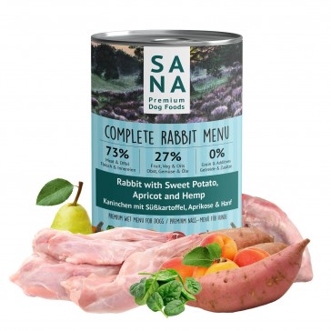 Rabbit Wet Menu with Sweet Potato, Apricot & Hemp (400g)