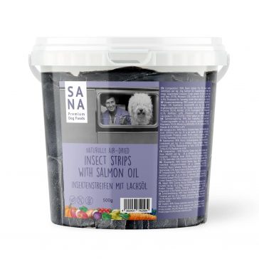 Strisce di insetti con olio di salmone selvatico (secchio da 500 g)